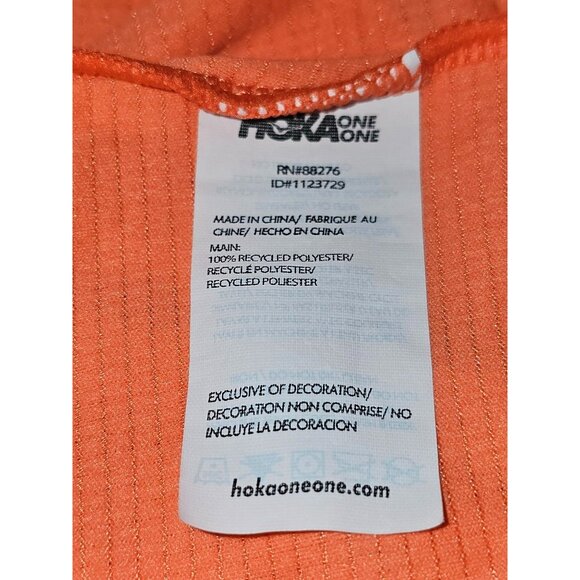 Hoka One One Women's Orange/White Sleeveless Running Glide Tank Top Size L 122 - Picture 7 of 11